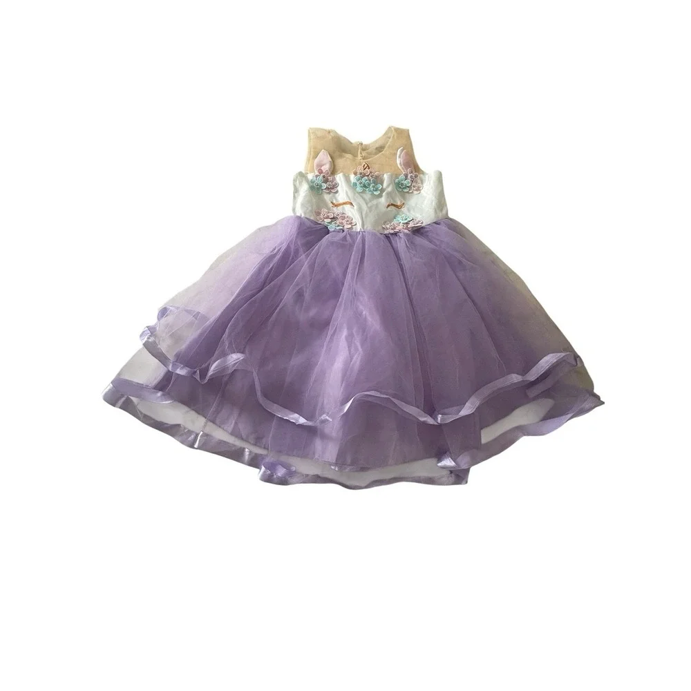 Unicorn Princess Purple Dress Up Costume/ Halloween Kids Size 5-6